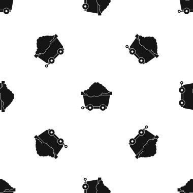 Kömür desen sorunsuz siyah tekerlekli cart