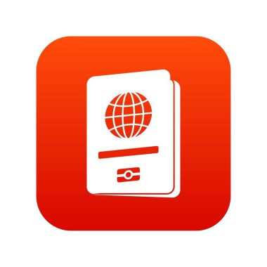 Passport simgesini dijital kırmızı