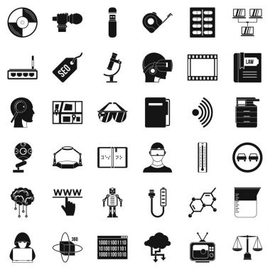 Bilgi Icons set, basit tarzı