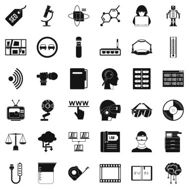 Sunucu Icons set, basit tarzı