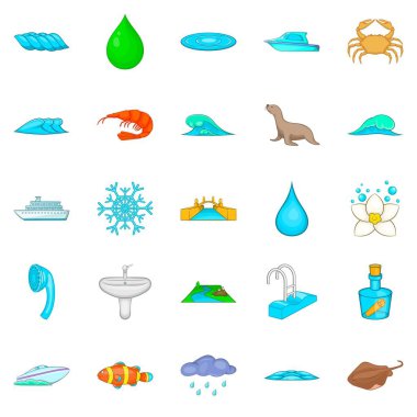 Lavabo simge seti, karikatür tarzı