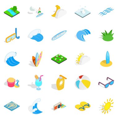 Su yordamı Icons set, izometrik stili