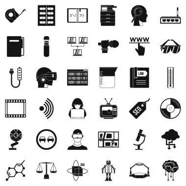 USB Icons set, basit tarzı