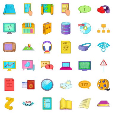 Gösterge Icons set, karikatür tarzı