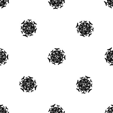 Sorunsuz siyah yuvarlak viral bakteri desen