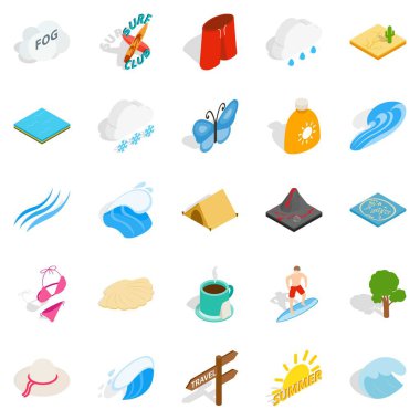 Su şeyler Icons set, izometrik stili