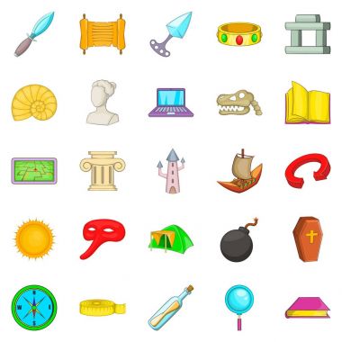 Arkeoloji Icons set, karikatür tarzı