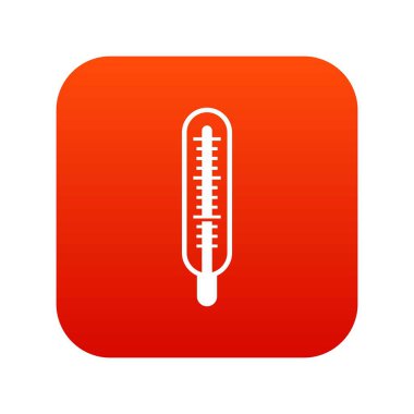 Tıbbi termometre simgesi dijital kırmızı