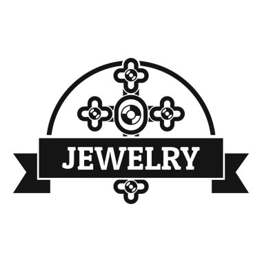 Takı cross logosu, basit siyah stil