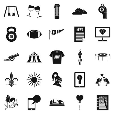 Teğmen Icons set, basit tarzı