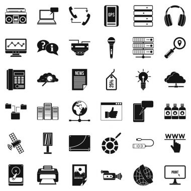 Haber Icons set, basit tarzı