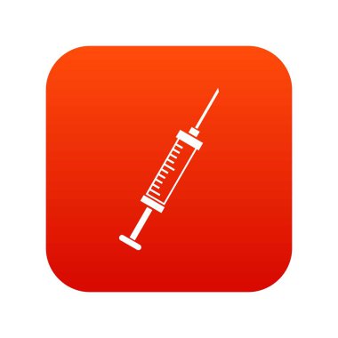 Şırınga simgesi dijital kırmızı
