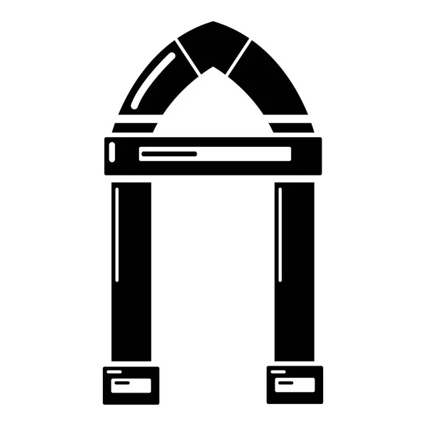 Archway decoratieve pictogram, eenvoudige zwarte stijl — Stockvector