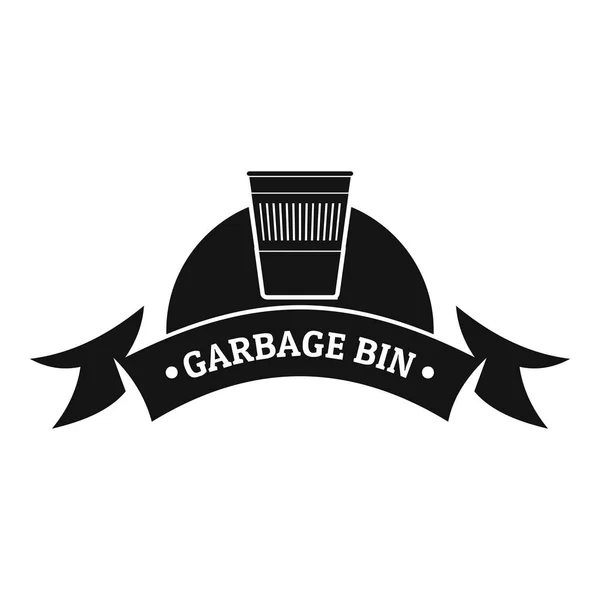 Логотип мусорного офиса, простой черный стиль — стоковый вектор