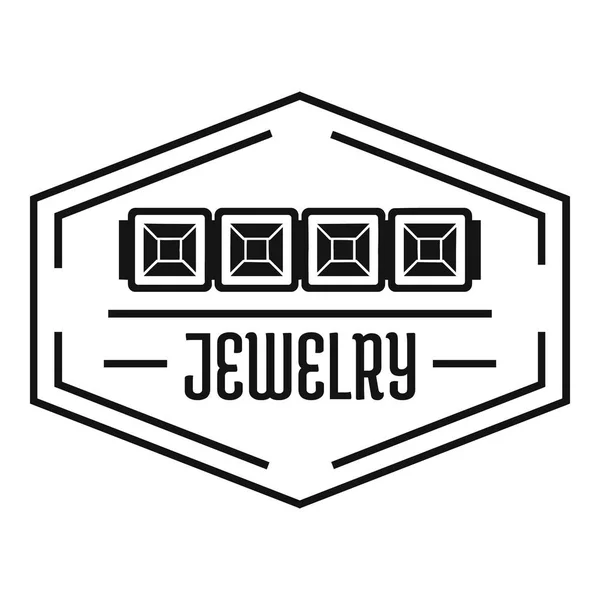 Smycken-logotypen, enkel svart stil — Stock vektor