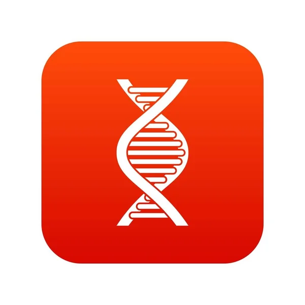 DNA filone icona digitale rosso — Vettoriale Stock