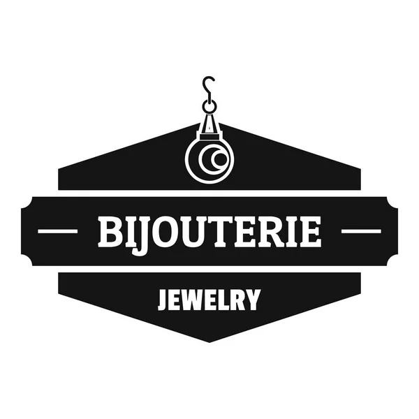 Λογότυπο κατάστημα κοσμήματα, απλό στυλ μαύρο — Διανυσματικό Αρχείο