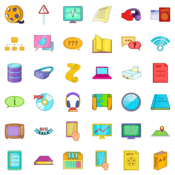 Conjunto de iconos de carpeta, estilo de dibujos animados — Vector de stock