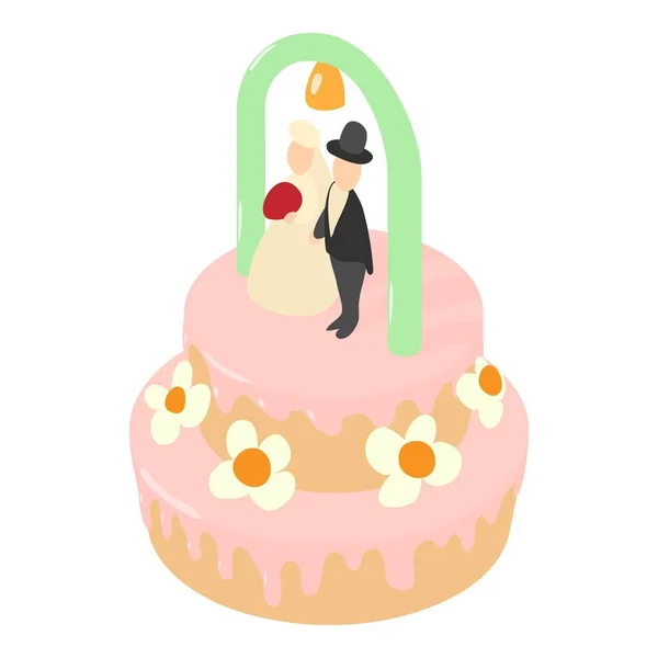 ウェディングケーキのアイコン、等方式 — ストックベクタ