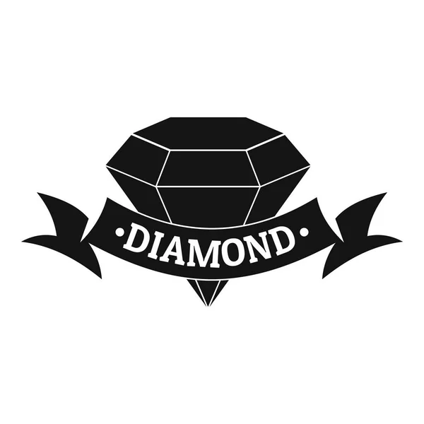 Diamond logo, simple black style — Stock Vector