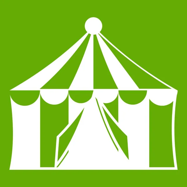 Tente de cirque icône verte — Image vectorielle