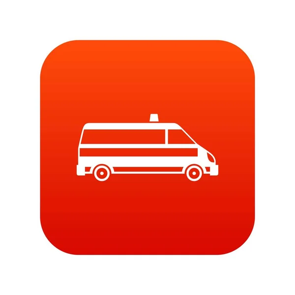 Icône de voiture d'ambulance numérique rouge — Image vectorielle