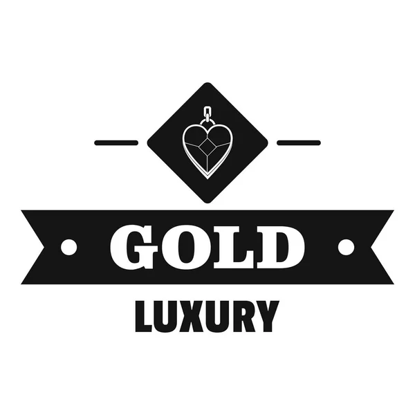 Jewelry gold logo, simple black style — Stockvector