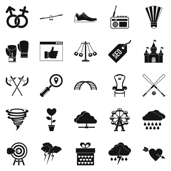 Conjunto de ícones de referência, estilo simples — Vetor de Stock