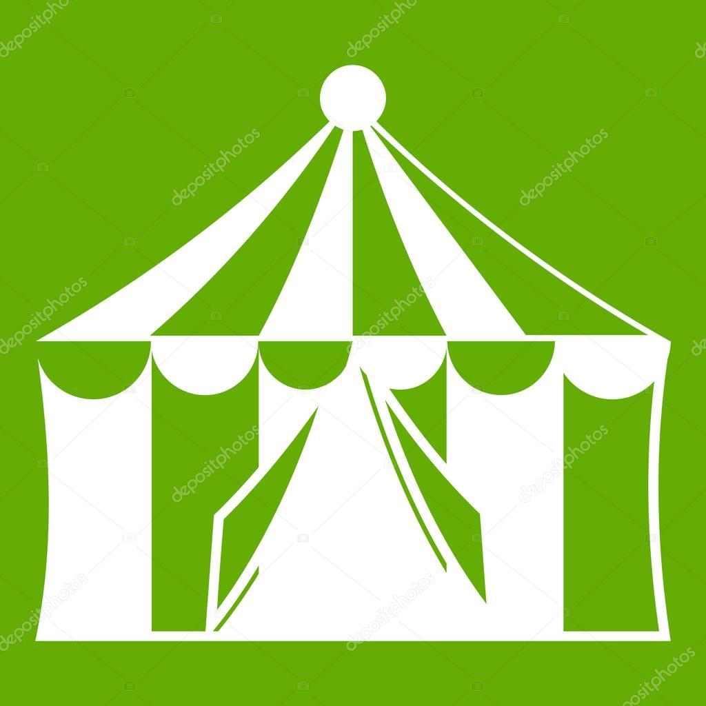Circus tent icon green