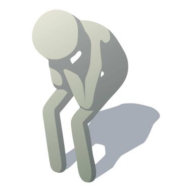 Simge, izometrik stil ağlıyor sopa adam