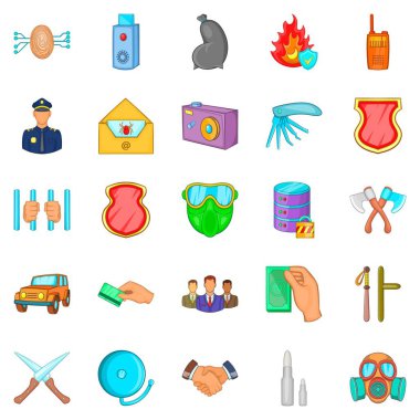 Suçluluk Icons set, karikatür tarzı