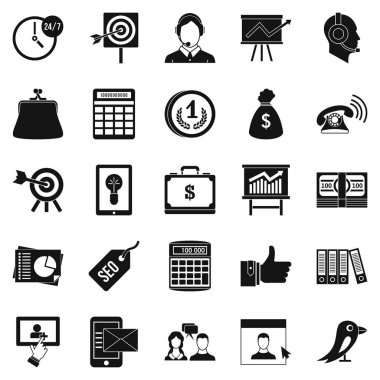 Viral pazarlama Icons set basit tarzı