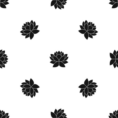 Lotus çiçek deseni sorunsuz siyah