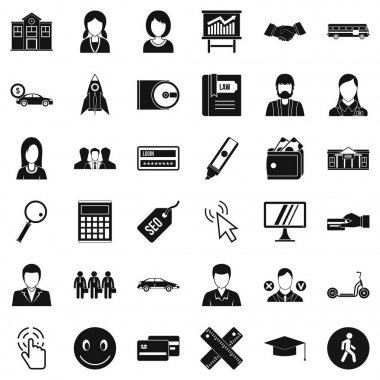 Başlatma Icons set, basit tarzı