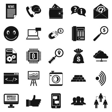 Halkla ilişkiler Icons set, basit tarzı