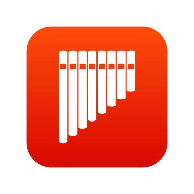 Pan flüt simgesi dijital kırmızı