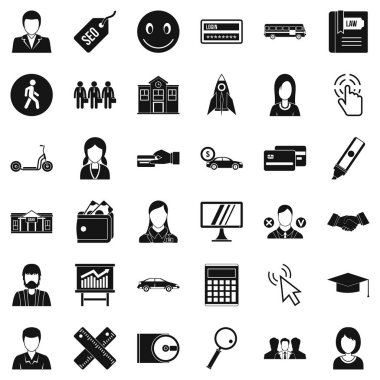 Eylem Icons set, basit tarzı