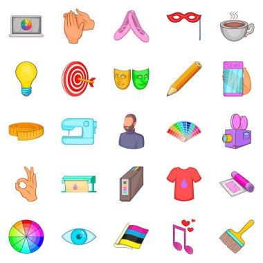 Sanat Icons set, karikatür tarzı
