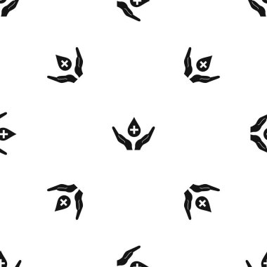 Kan damlası holding eller sorunsuz siyah desen