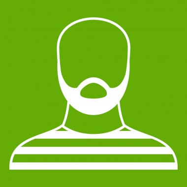 Sakallı adam hapishane kıyafeti simgesi yeşil