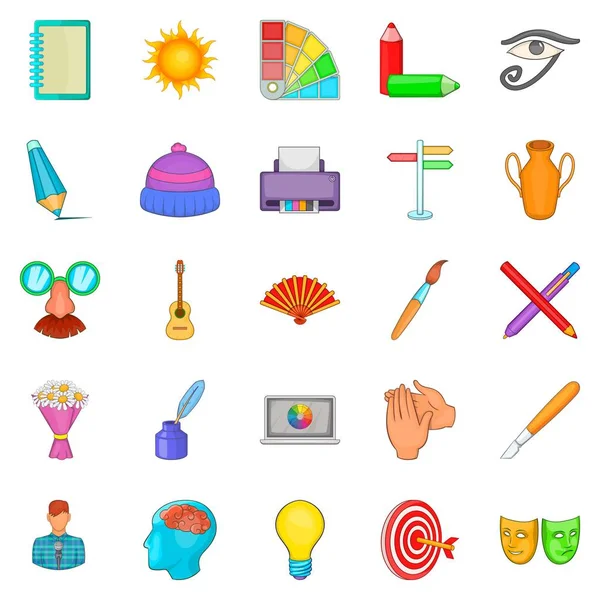 Design and drawing tools icons set, cartoon style