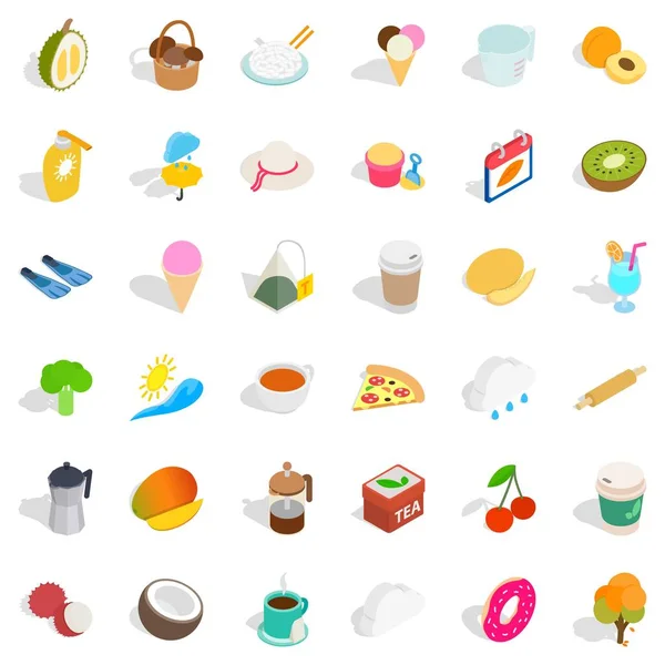 Bottle icons set, isometric style — Stock Vector