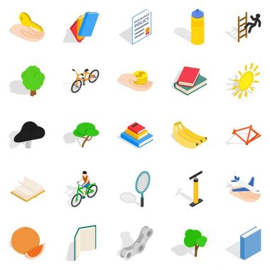 Dayanıklılık Icons set, izometrik stili