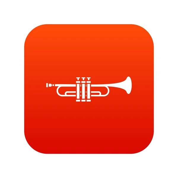 Brass trumpet icon digital red — Stock Vector
