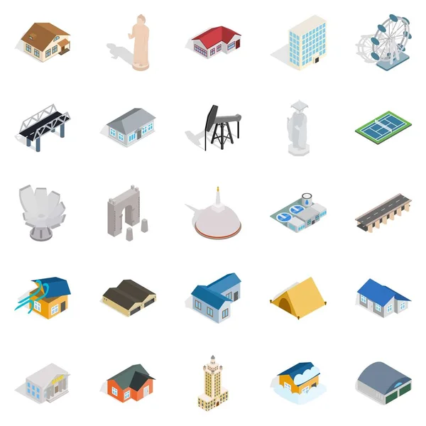 Storehouse icons set, isometric style — Stock Vector