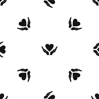 Kalp holding eller sorunsuz siyah desen