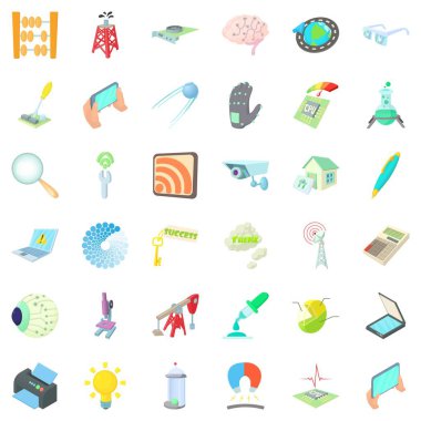 Büyüteç'i Icons set, karikatür tarzı