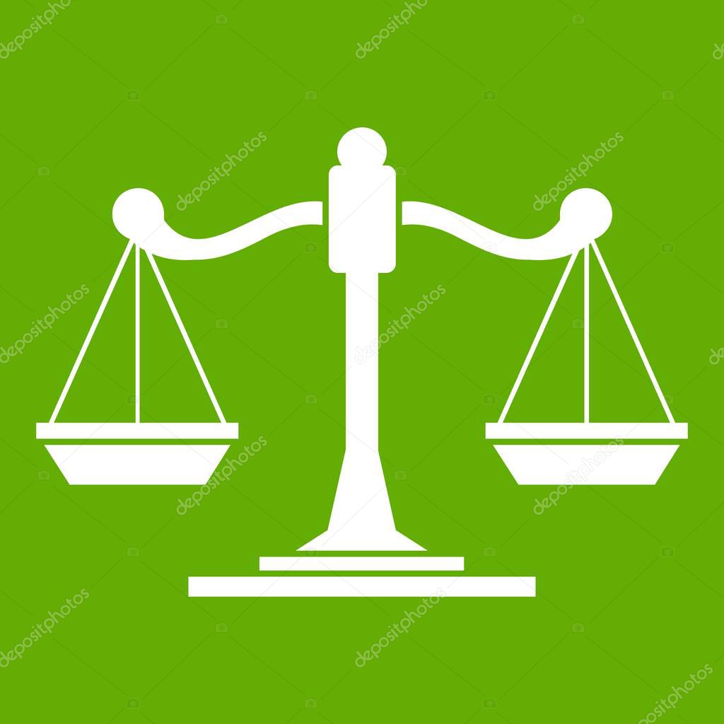 Scales of justice icon green