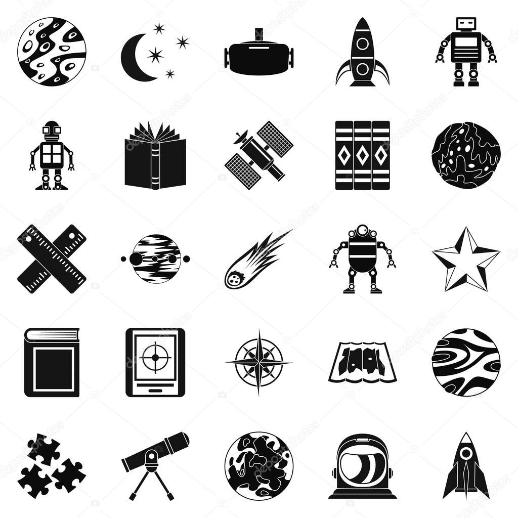 Astronomy icons set, simple style