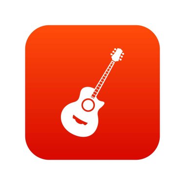 Klasik Gitar simgesi dijital kırmızı